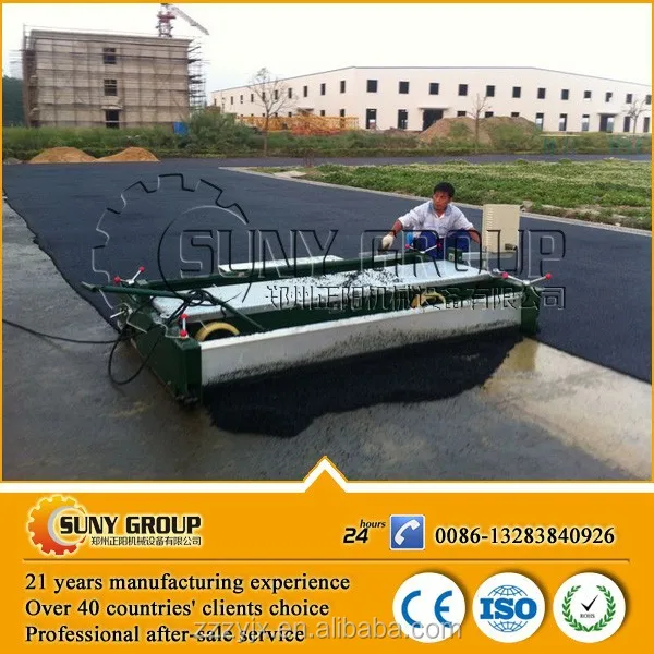 running / rubber road paver machine