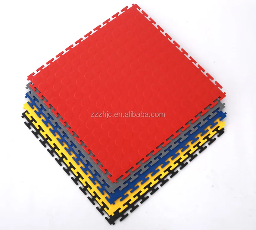waterproof pure pvc interlocking vinyl floor tile 500X500 for indoor garage use