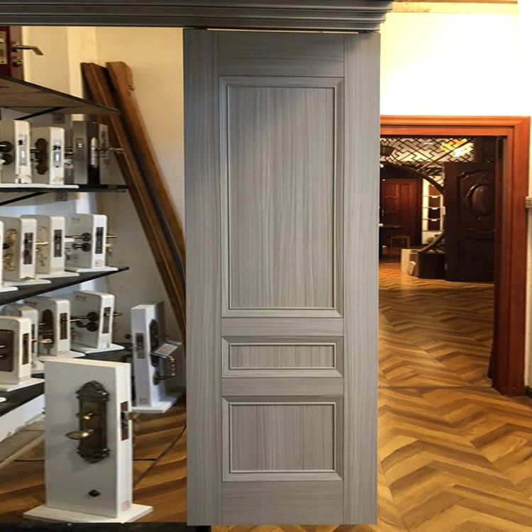 Prettywood Low Price Pre-hung 2 Panels Interior Bedroom Wooden Finished Melamine Door