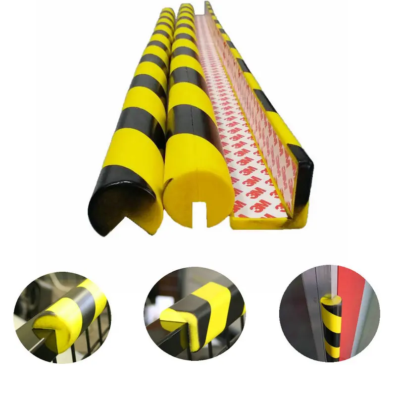 Черно-желтый защитный бампер из полиуретановой пены Защита кромок полиуретановая Противоударная полоса 1 м