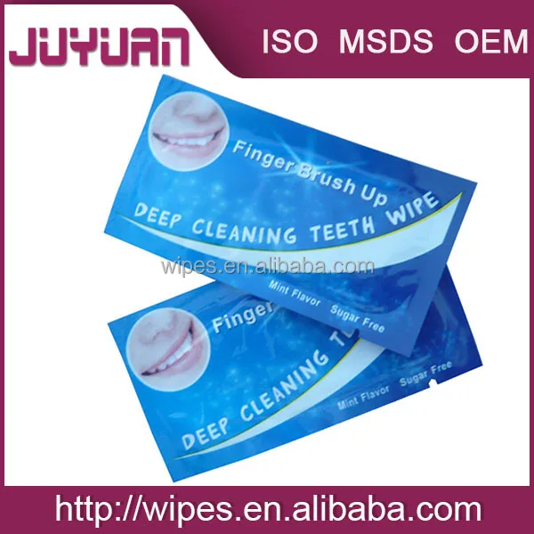 Finger teeth wet wipes,remove the speculiar smell in mouth