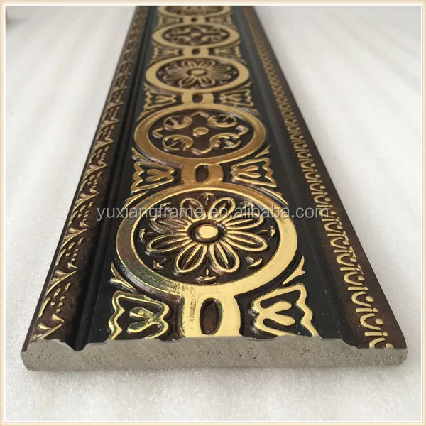 Factory direct sale gold fancy design ps moulding decorative building material