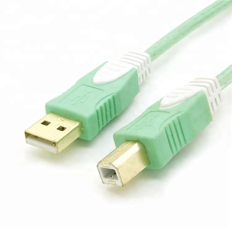 1,8 м прозрачный зеленый Универсальный USB 2,0 AM к BM кабель принтера