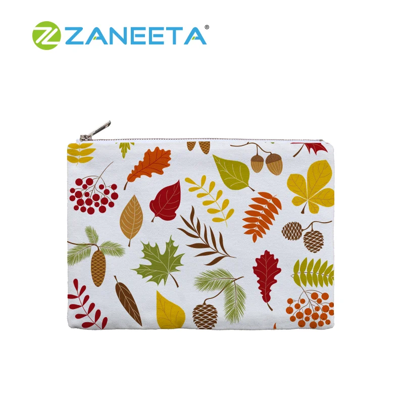 Sublimation Cosmetic Bag Canvas Makeup Bag with Metal Zipper