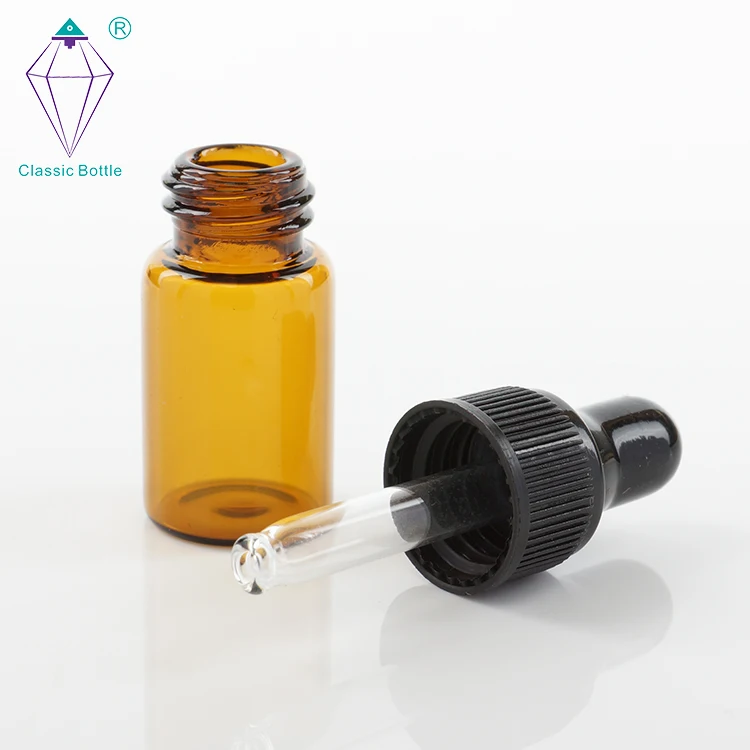 1Ml/2Ml/3Ml/5Ml Container Vials Essential Oil Dropper Glass Bottle For Cosmetic Packing