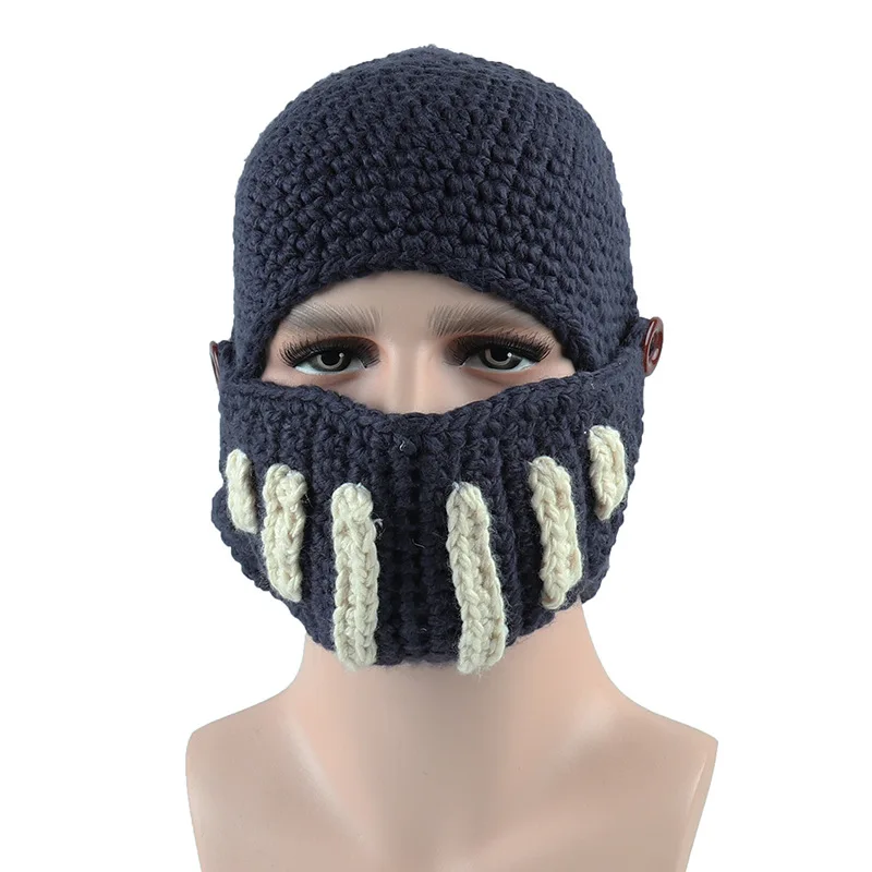 Multiple Colors Roman Knight Helmet Hat Winter Warm Mask Knitted Hat
