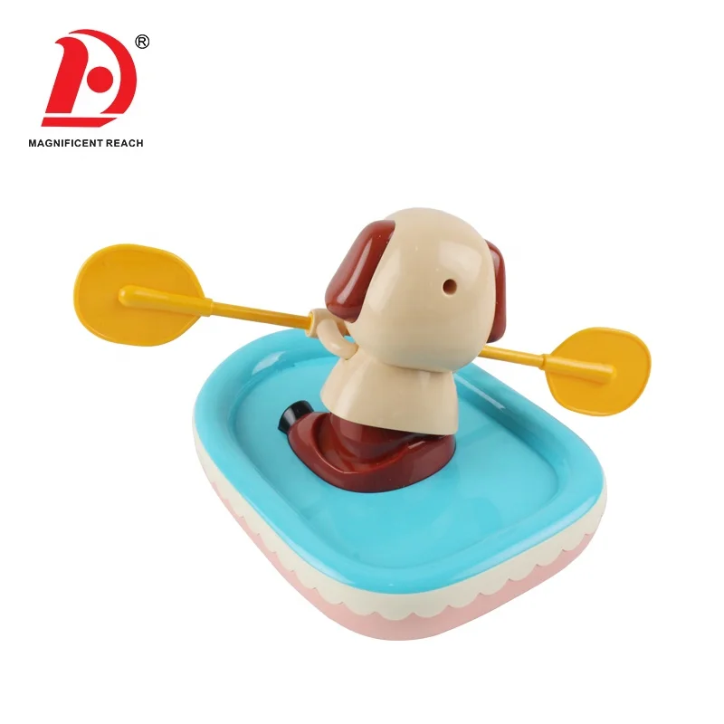 
HUADA 2019 Children Take Shower Essential Products Cute Wind-up Rowing Dog Animal Bath Baby Toys 