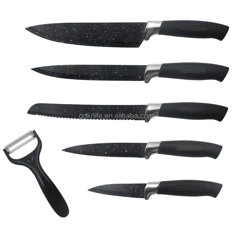 2020 Новый 6 шт. Нескользящая эргономичная ручка антипригарным покрытием лезвия кухонных ножей