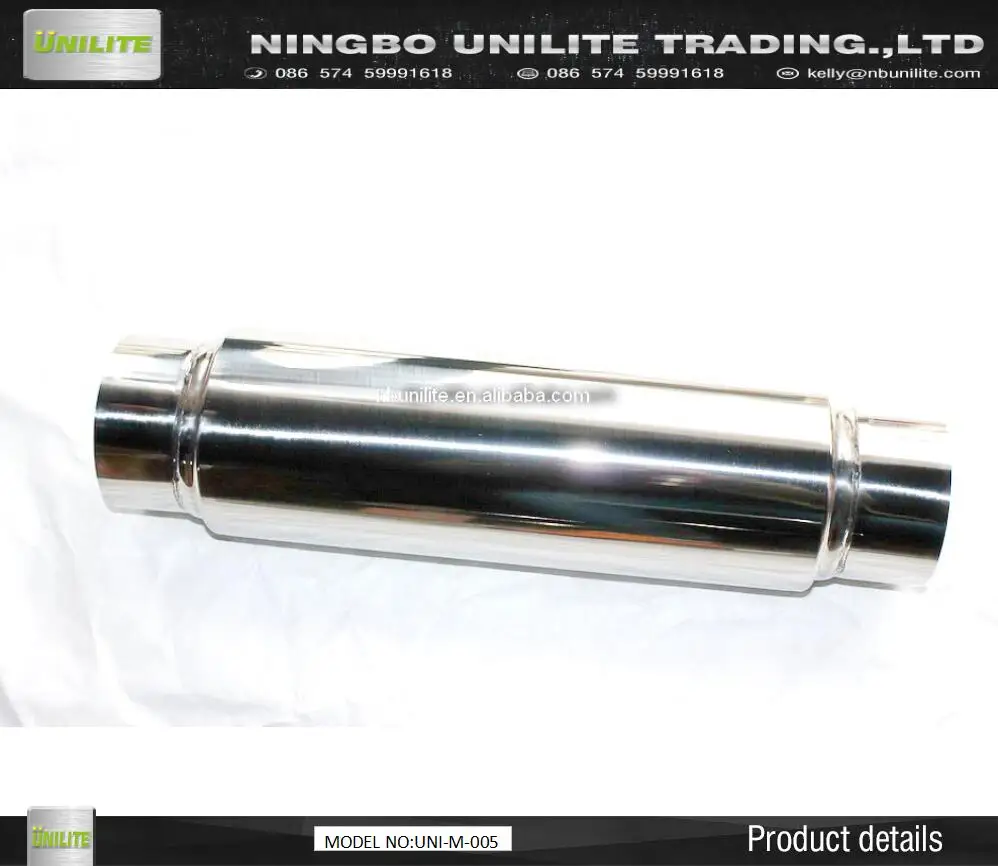 Stainless Steel Universal Round Mufflers Inlet 4' Outlet 4'