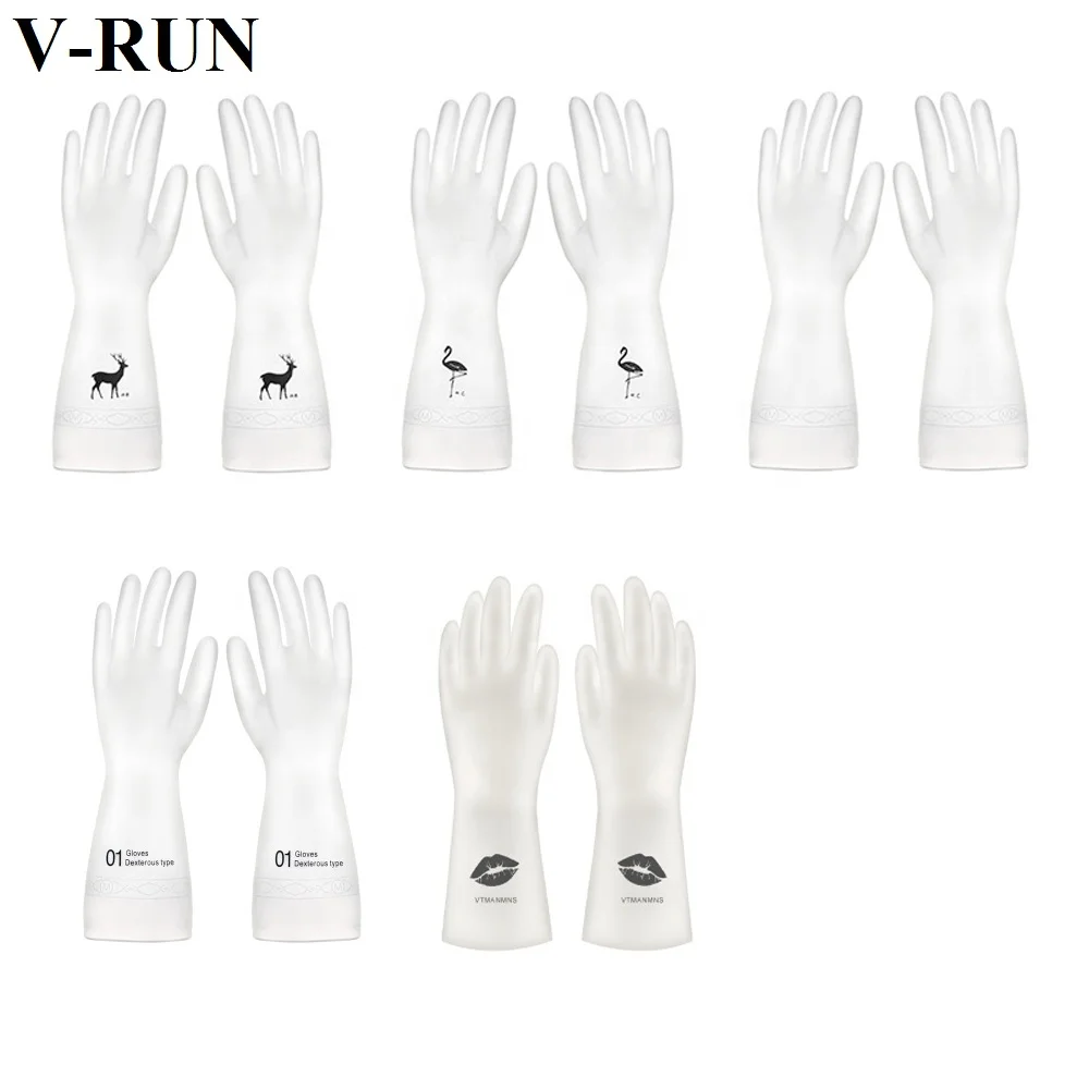 
Household transparent rubber latex thin waterproof Cleaning Gloves kitchen durable Dish Washing glove for women 