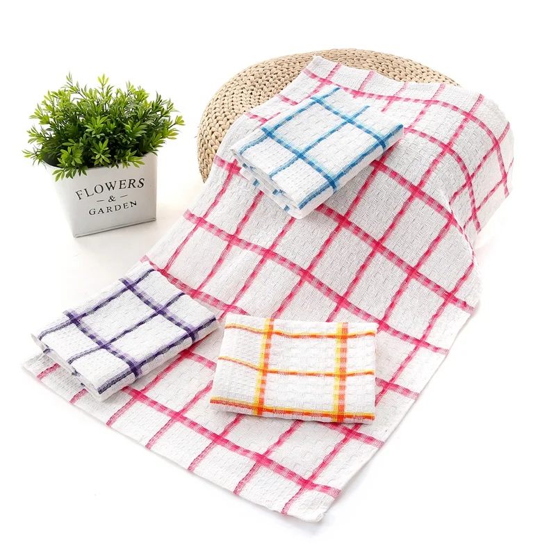 Factory Wholesale Waffle Seasonal Cotton Dish Sets 100 Droppship Kitchen 16X24 Hand Towel