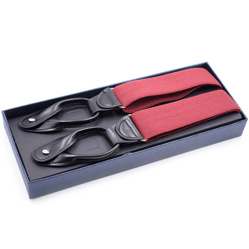 2018 Best Selling Fine Design Elastic Genuine Leather Custom Suspenders For Men