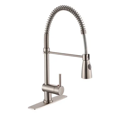 Grifo Cocina Brass Pull Out Single Lever Hot Cold Water Tap Brushed Nickel Kitchen Mixer