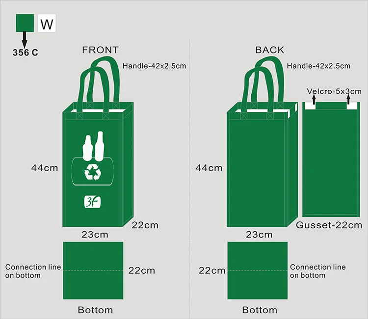 Three pieces PP Woven Garbage Bag Garbage Sorting Bags Garbage Classification
