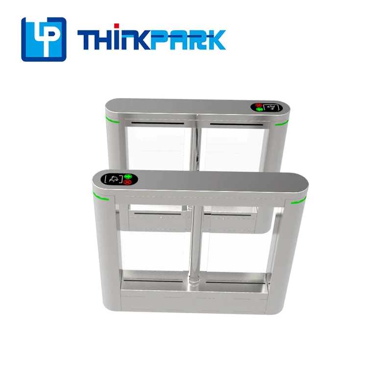 Tailgate Detection Waist High Swing Glass Optical Turnstile