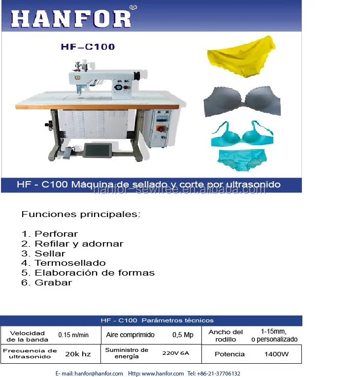 Шанхай hanfor HF-C100 ультразвуковой сварки и резки машина для леди бюстгальтер нижнее белье медицинская