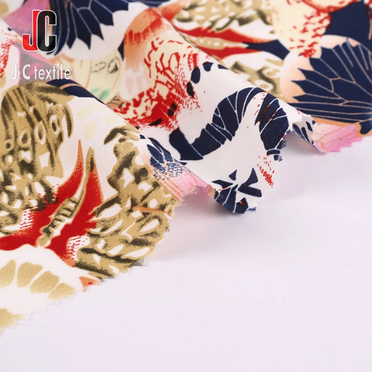 High quality 100% polyester floral printed satin silk fabric for lady dress