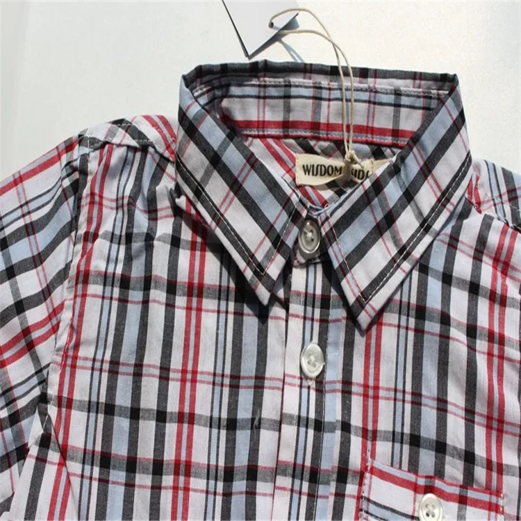 Wholesale new design plaid boy shirt short sleeves children casual shirt kids check shirt