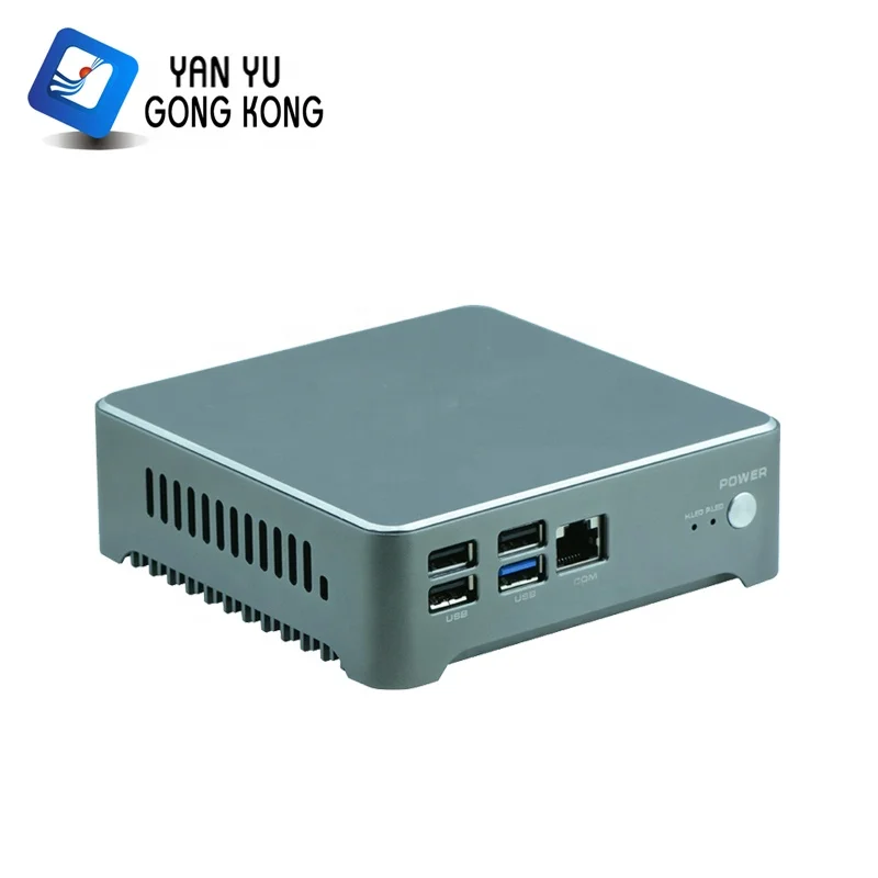 Yanyu nano J1900 quad core double network port fanless low power mini desktop computer