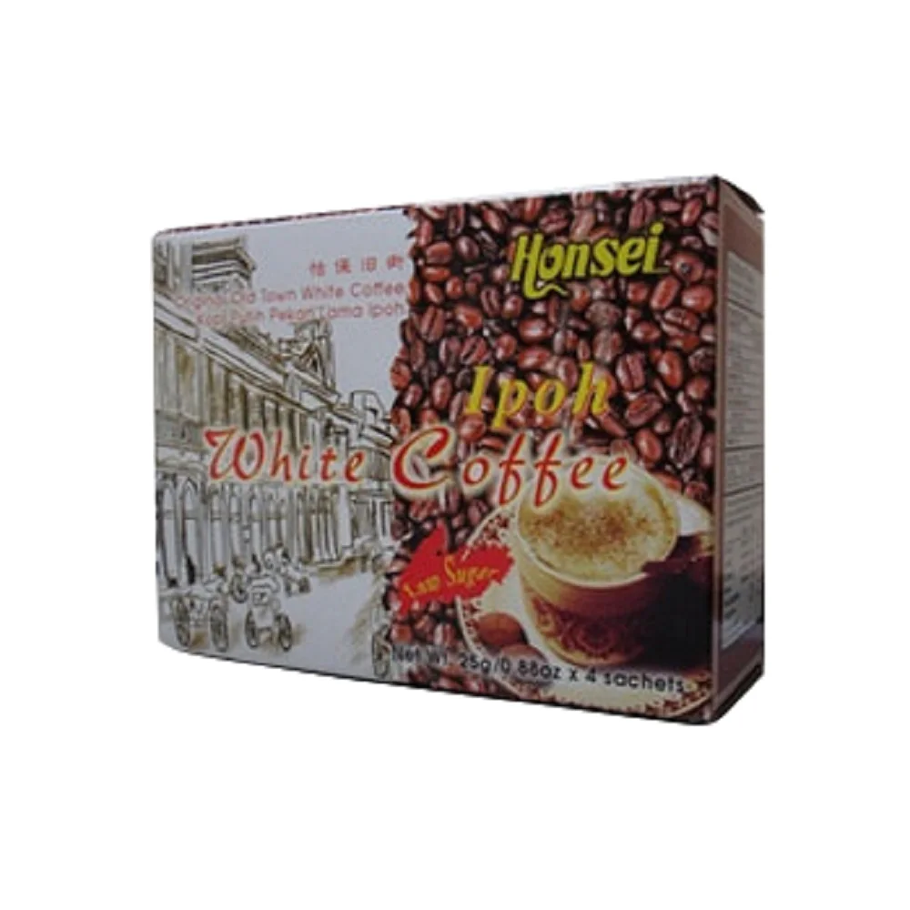 Honsei 25 gm Ipoh Instant White Coffee With Cream Sugar Flavor HACCP ISO Certification