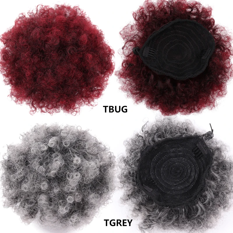 2022 Hot Sell Afro Ponytail Hair Bun Ponytail Puff Afro Kinky Curly Ponytail Synthetic Hair 5-10 Inch 45G /PIECE