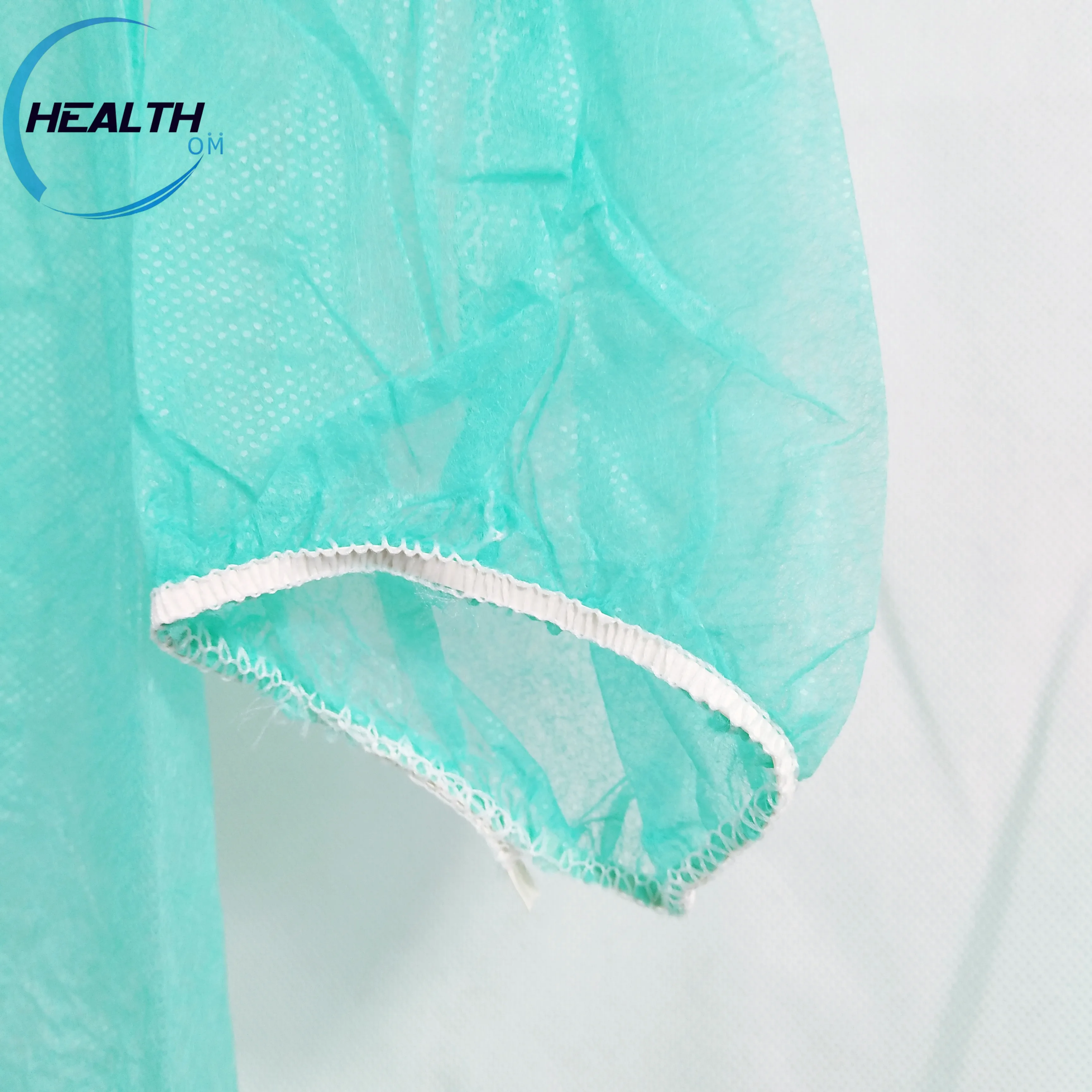 Disposable nonwoven pp lab coat hospital gown green
