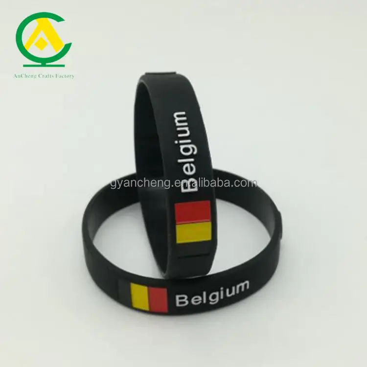 Fashion Belgium Flag Wristband, Belgium Jewelry, Belgium Souvenir