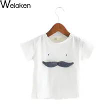 Fashion 2016 Children T Shirt Summer Short Sleeve Cotton Cute Moustache Print Kids Tops Roupas Infantis