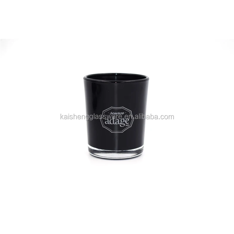 
Handmade matte black Glass Tumblers for Candles with wooden lid 