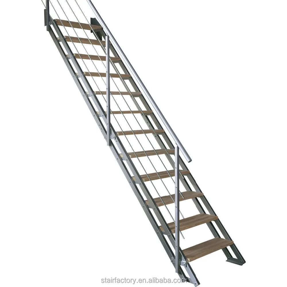 
Simple steel and wood stairs, attic stairs, drawing fence, L-502 