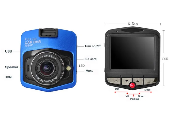 Night Version CCTV 1080P video camera dash cam dual lens digital  car camera  gt300