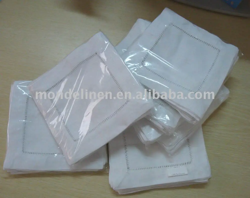 
linen embroidery cocktail napkin coaster 