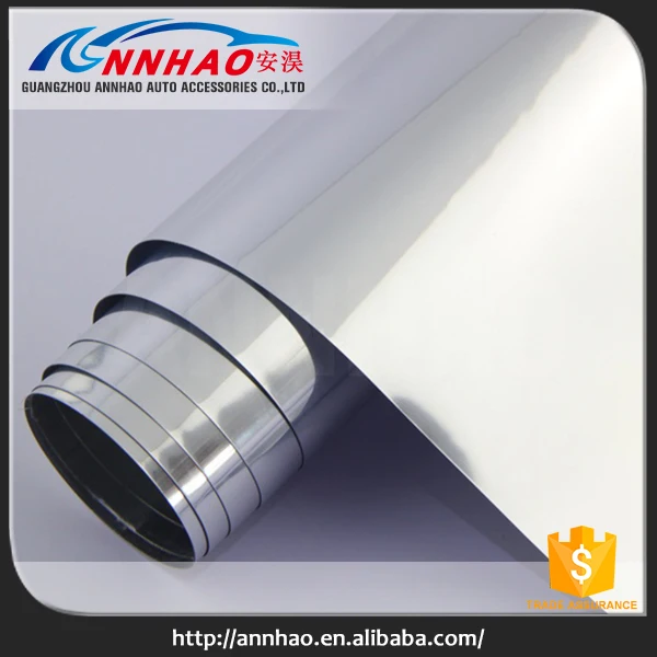 Annhao 1.52*20 М Автомобиль Обертывание Материал Блеск Черное Зеркало Chrome Винил Автомобиля Обертывание
