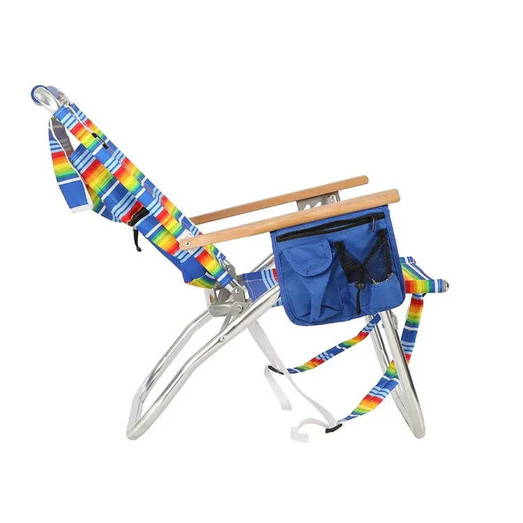 Outdoor Lounge Aluminum Beach Chair Portable Folding Camping Chair Backpack