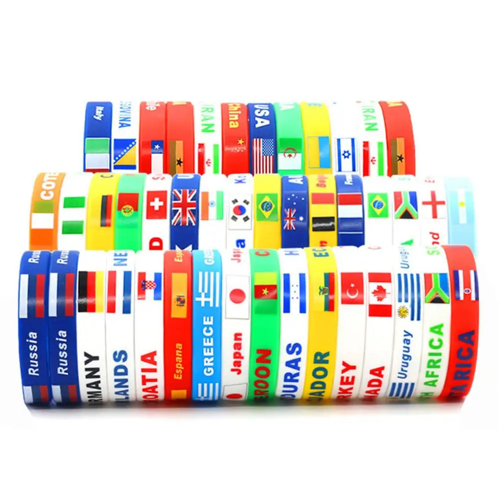 Russia Country Flags Sport Wristband Football Fans Silicone Bracelet Souvenir Gift making machine Guangzhou