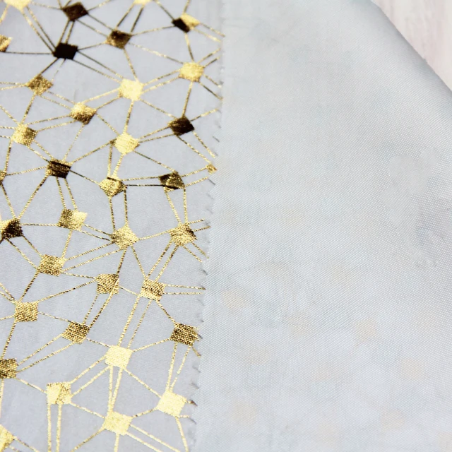 100% Polyester Stretch Shiny Color Gold foil/Silver foil printing fabric for Upholstery Fabric/Cloth