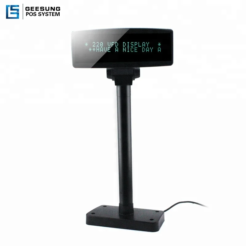 USB or Serial Port VFD Pos Customer Pole Display with pole and base