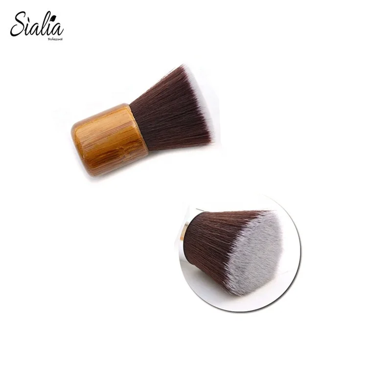 Private label Bamboo Handle Mini Flat Top Makeup Brush High Quality Foundation Kabuki Brush