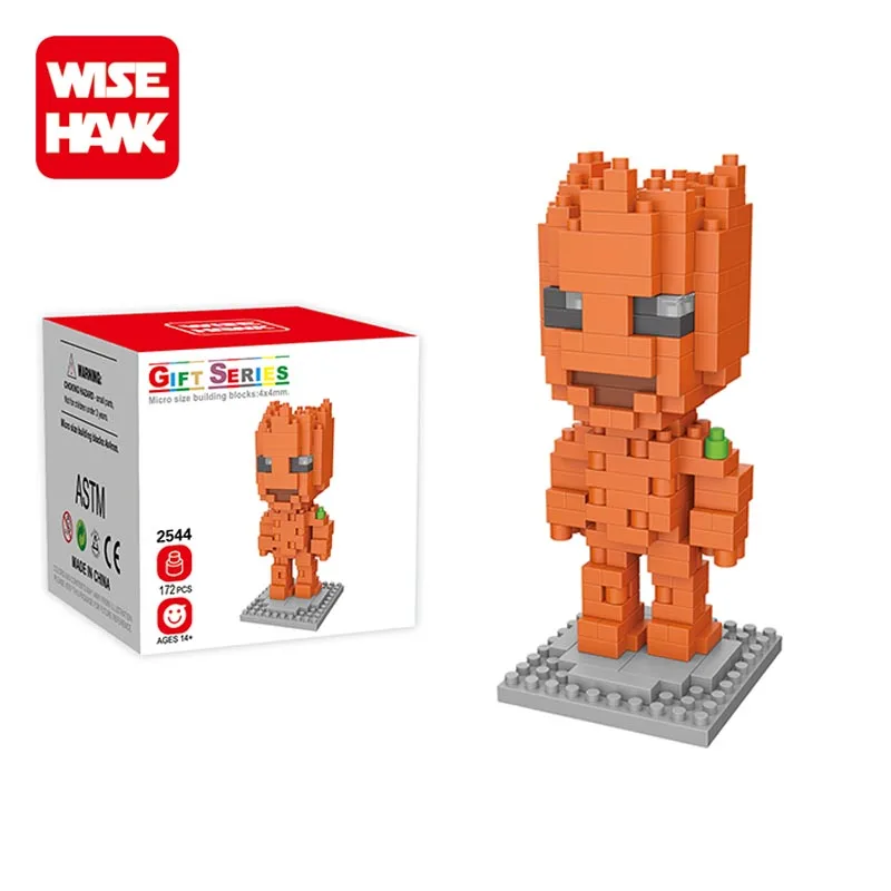 Wisehawk educational construction blocks toys super hero small plastic toys