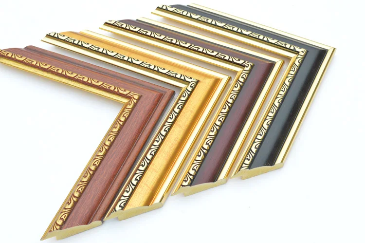 1.5 inch wide small ps moulding plastic gold picture photo frame moulding