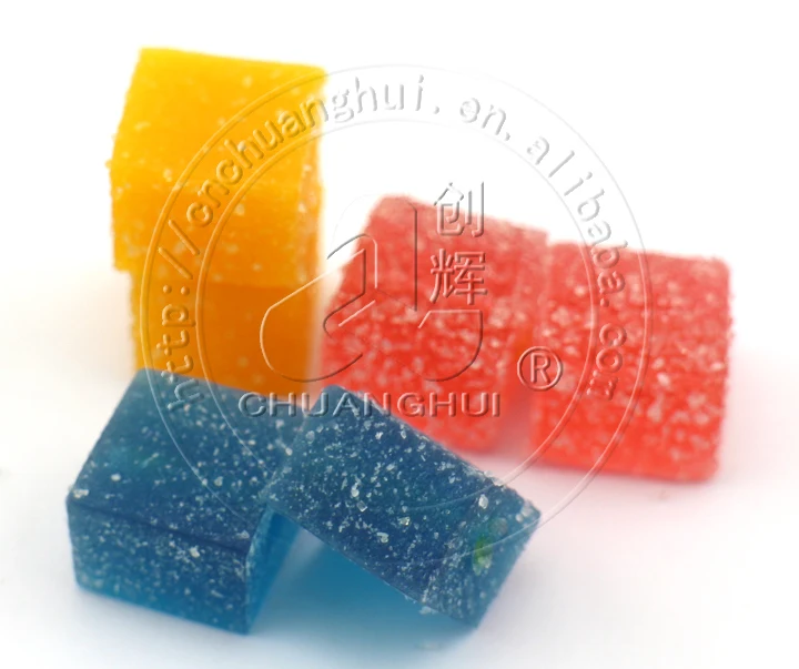 Квадратные мягкие конфеты радужные желе поп леденец