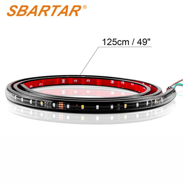 60 In Redline Led Tailgate Strip Light Bar Turn Signal Parking Brake Reverse Tail Lights for Pickup Truck