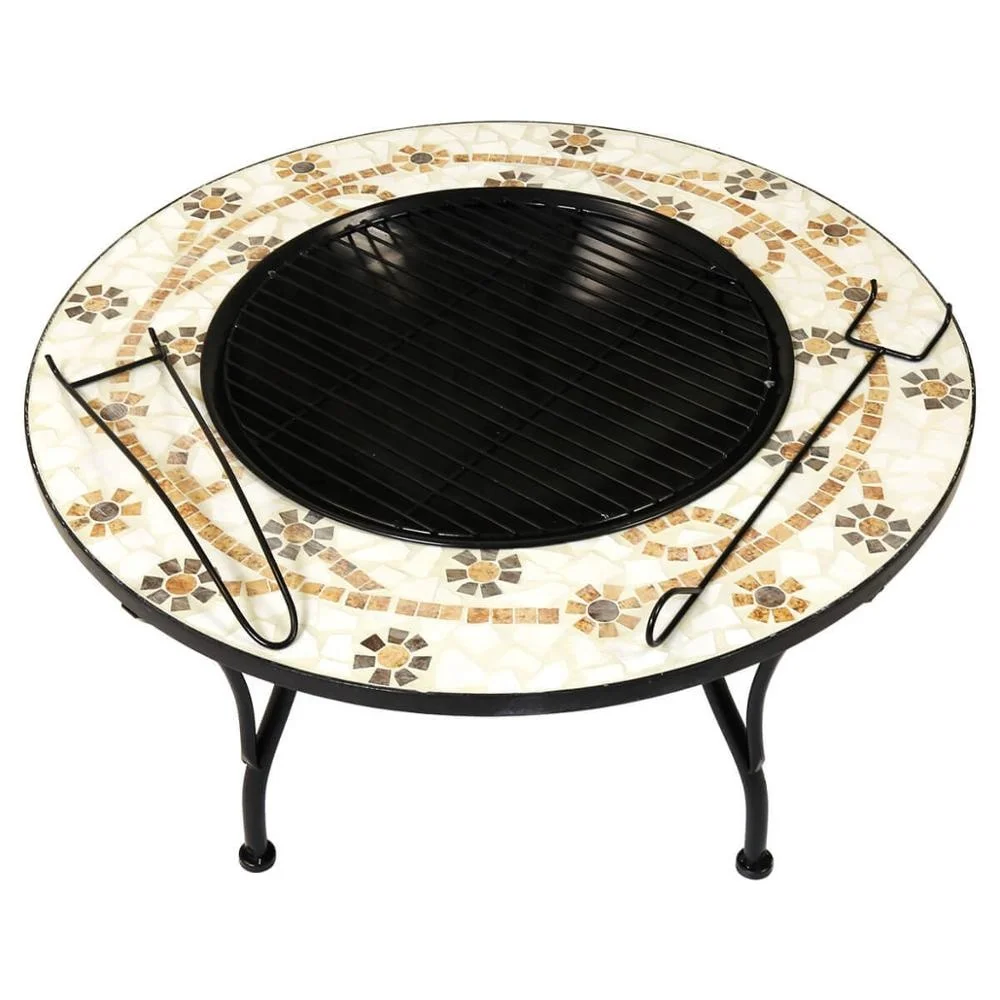 Outdoor  garden wrought iron mosaic fire pit table