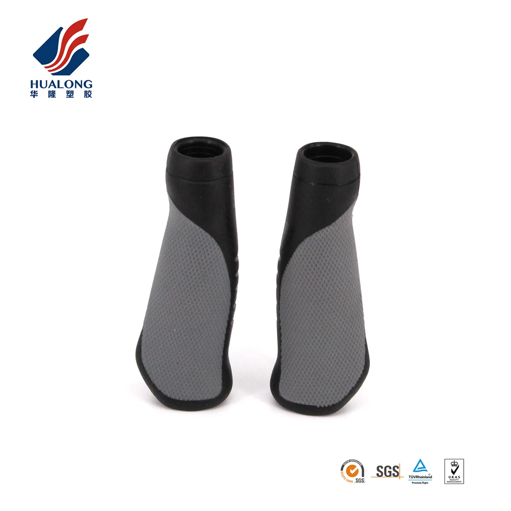 Ningbo HUALONG bicycle parts black-grey two colors combination ergonomic bmx bicycle grips