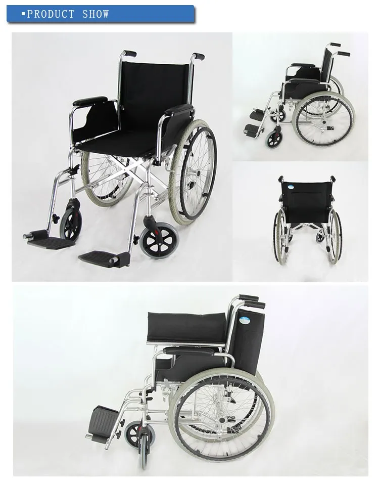 lightweight detachable armrest and footrest folding wheelchair for dubai market RJ-W808L