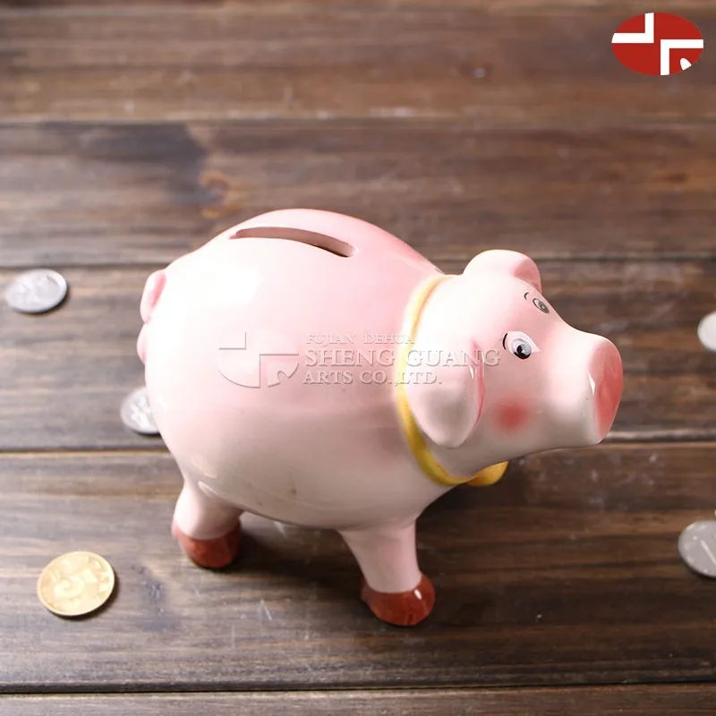 Ceramic piggy design with painting dolomite cartoon pig money box coin bank