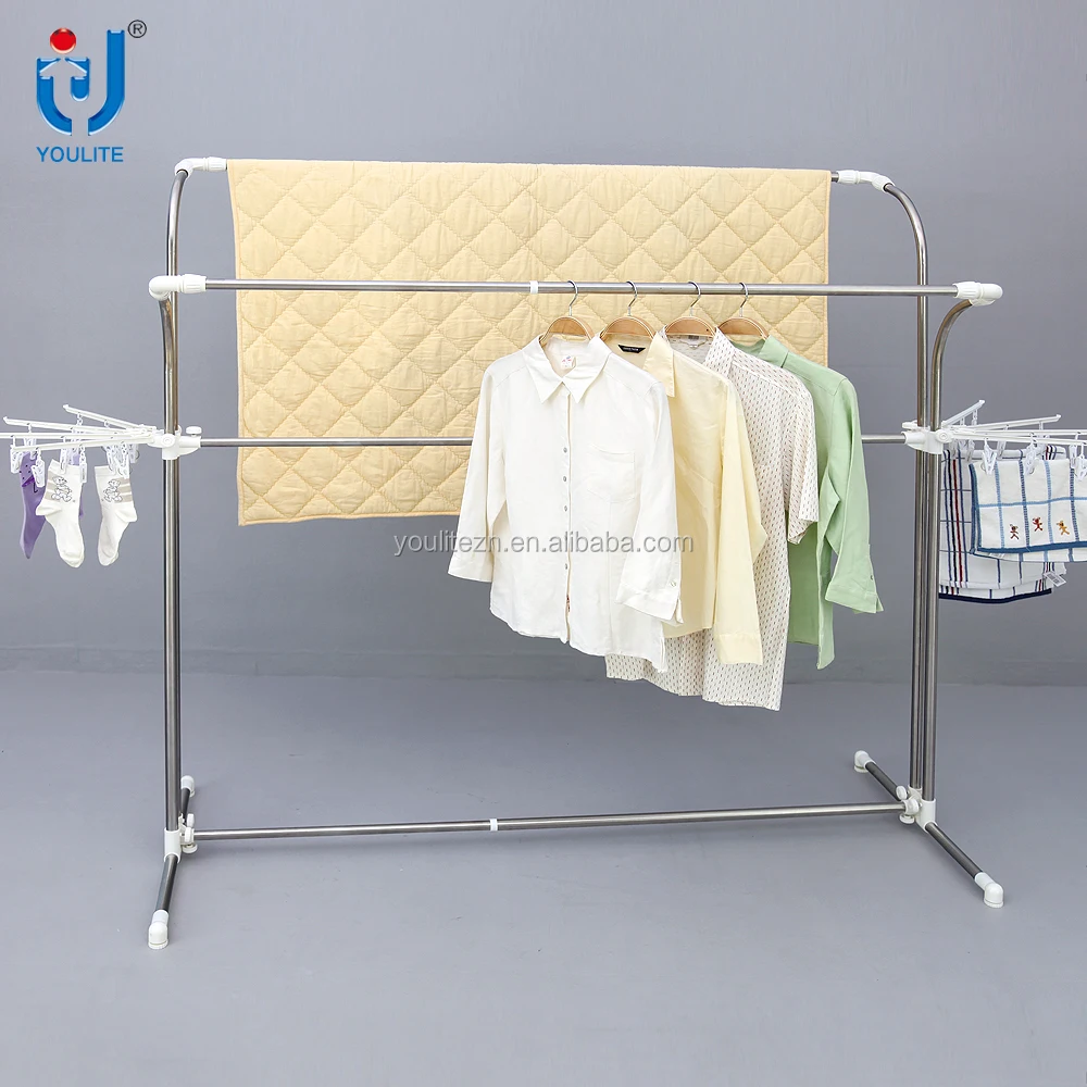Heavy duty outdoor telescopic hanging clothes rack