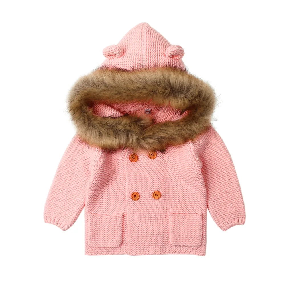 KR228 Warm 2018 new design baby winter sweater with buttons