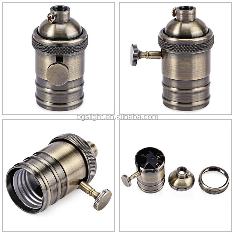 Высокое Качество E26 E27 Старинные Бронзовые Патроны С Выключателем