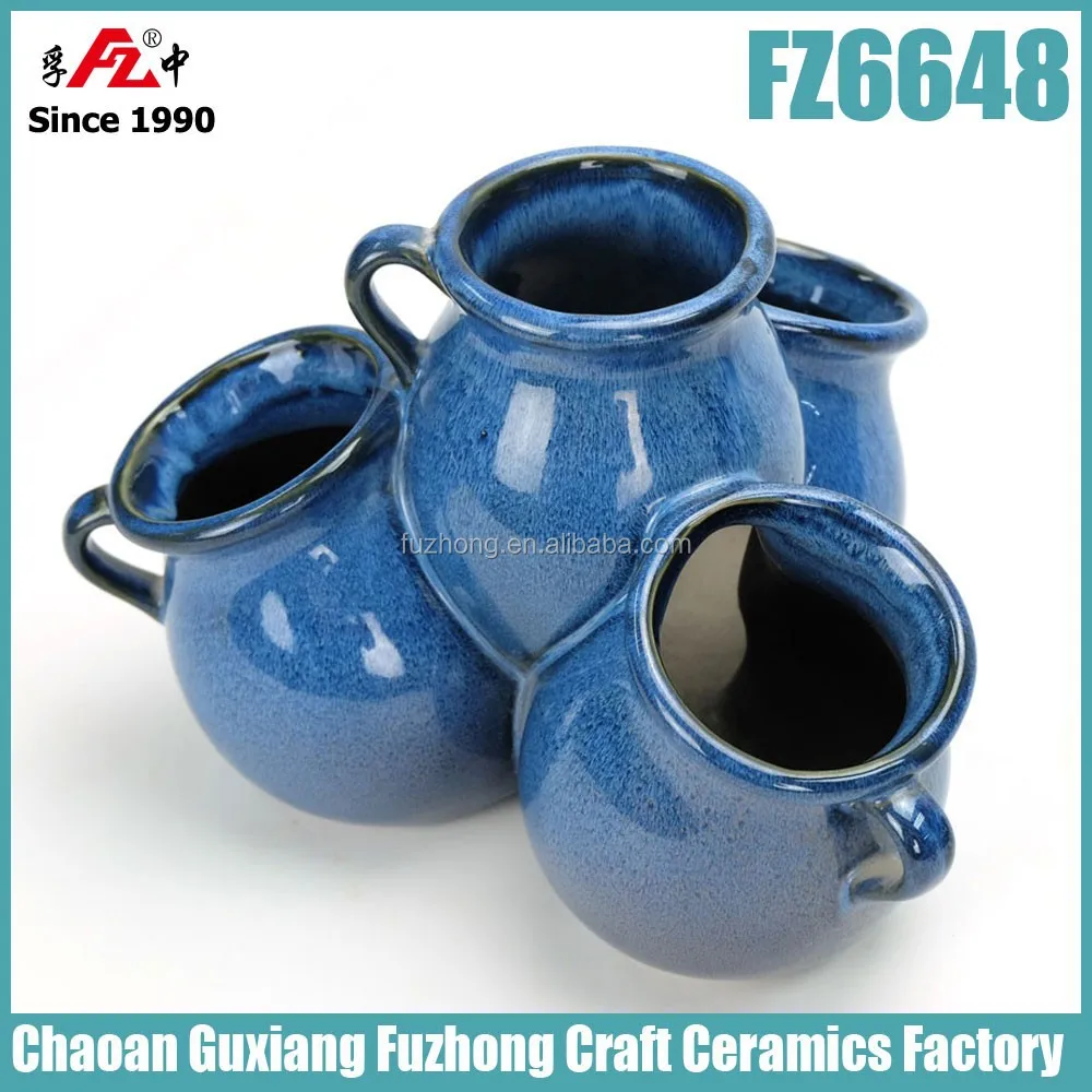 Ceramic glazed strawberry tower planter